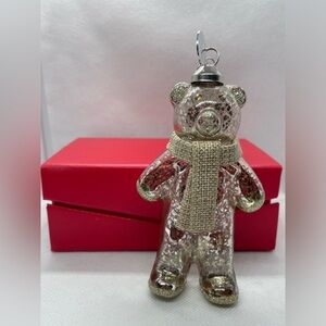 St. Jude HSN Cares Teddy Bear Glass Swarovski Elements Christmas Ornament Rare